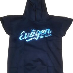 Evogen Men's Cap Sleeve Hoodie, Blue Camo Script - Size M