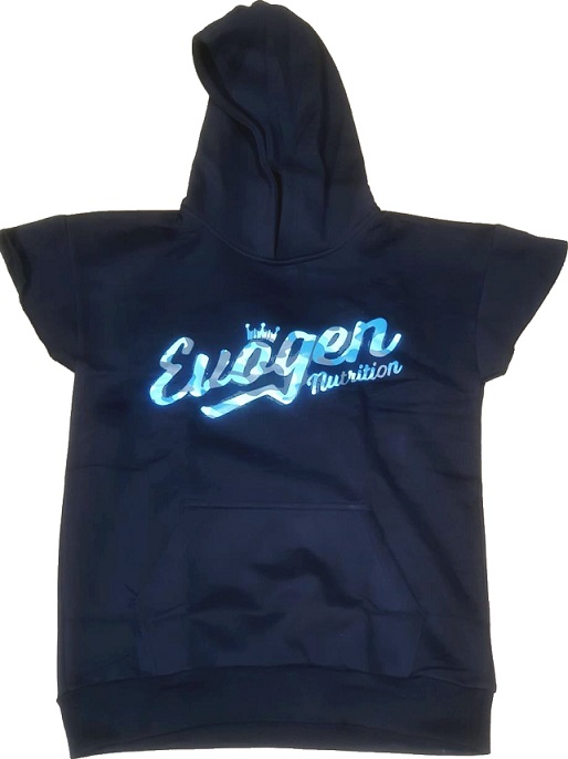 Evogen Men's Cap Sleeve Hoodie, Blue Camo Script - Size XL