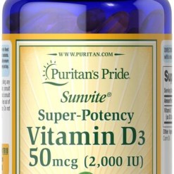 Puritan's Pride Super-Potency Vitamin D3, 50mcg - 200 softgels