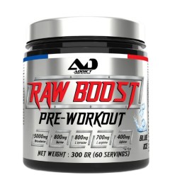 Addict Sport Nutrition Raw Boost Pre-Workout, Blue Ice - 300 grams