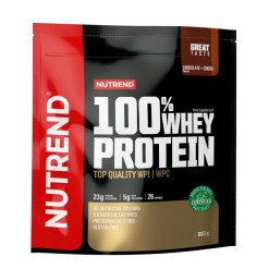 Nutrend 100% Whey Protein, Chocolate + Cocoa - 800 grams