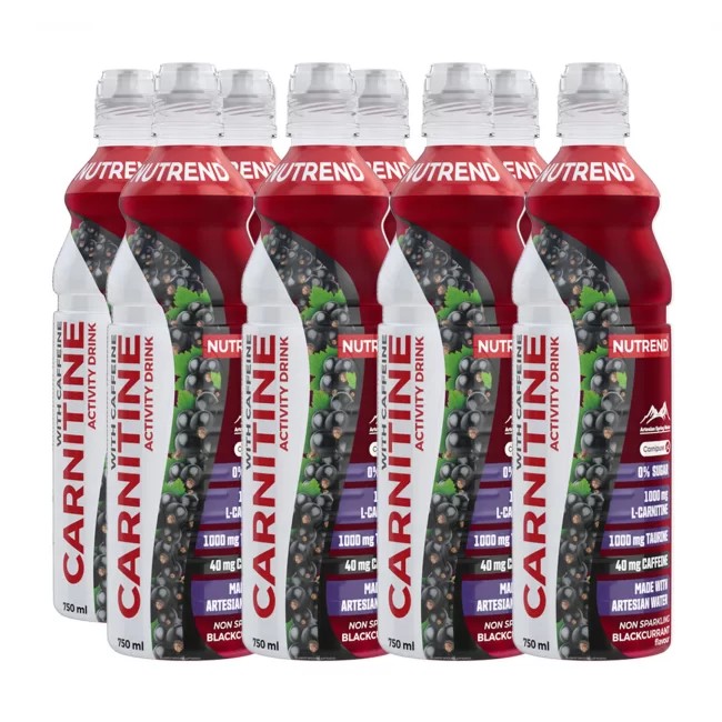 Nutrend Carnitine Activity Drink with Caffeine, Non Sparkling Blackcurrant - 8 x 750 ml.