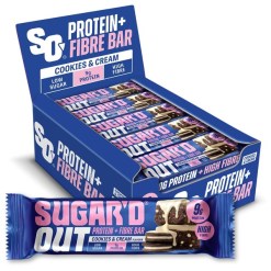 Sugar'd Out Protein + Fibre Bar, Cookies & Cream - 15 x 62g