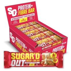 Sugar'd Out Protein + Fibre Bar, Strawberry Cheesecake - 15 x 62g