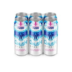 USN Qhush Energy Drink, Glacier Nootropic - 6 x 500 ml.